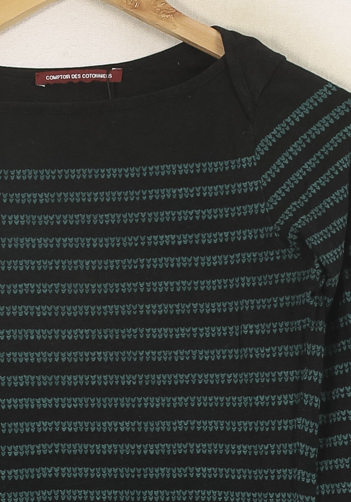 T-shirt Noir et Vert - Taille XS/34 de la marque Comptoir des Cotonniers | PARAD52403 - Vendu par Paradigme - Image 3
