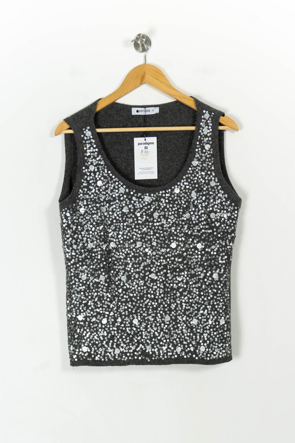 Débardeur Gris et Argenté - Taille L/40 de la marque Marina Rinaldi | PARAD52459 - Vendu par Paradigme - Image 2