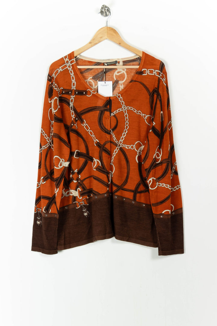 Cardigan Orange et Marron - Taille XL/42 de la marque Marina Rinaldi | PARAD52463 - Vendu par Paradigme - Image 2