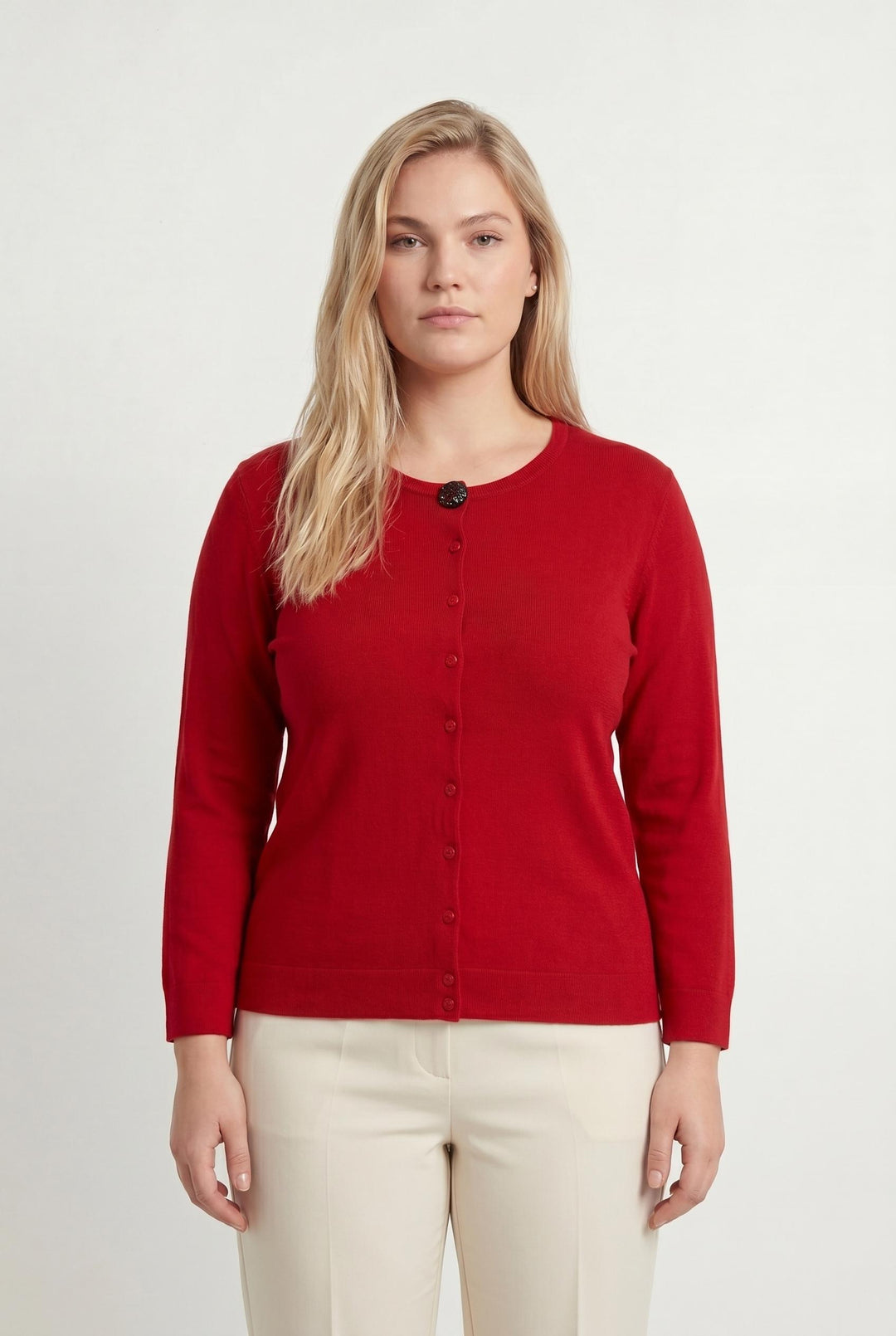 Cardigan Rouge - Taille XXL/44 de la marque Marina Rinaldi | PARAD52470 - Vendu par Paradigme - Image 1
