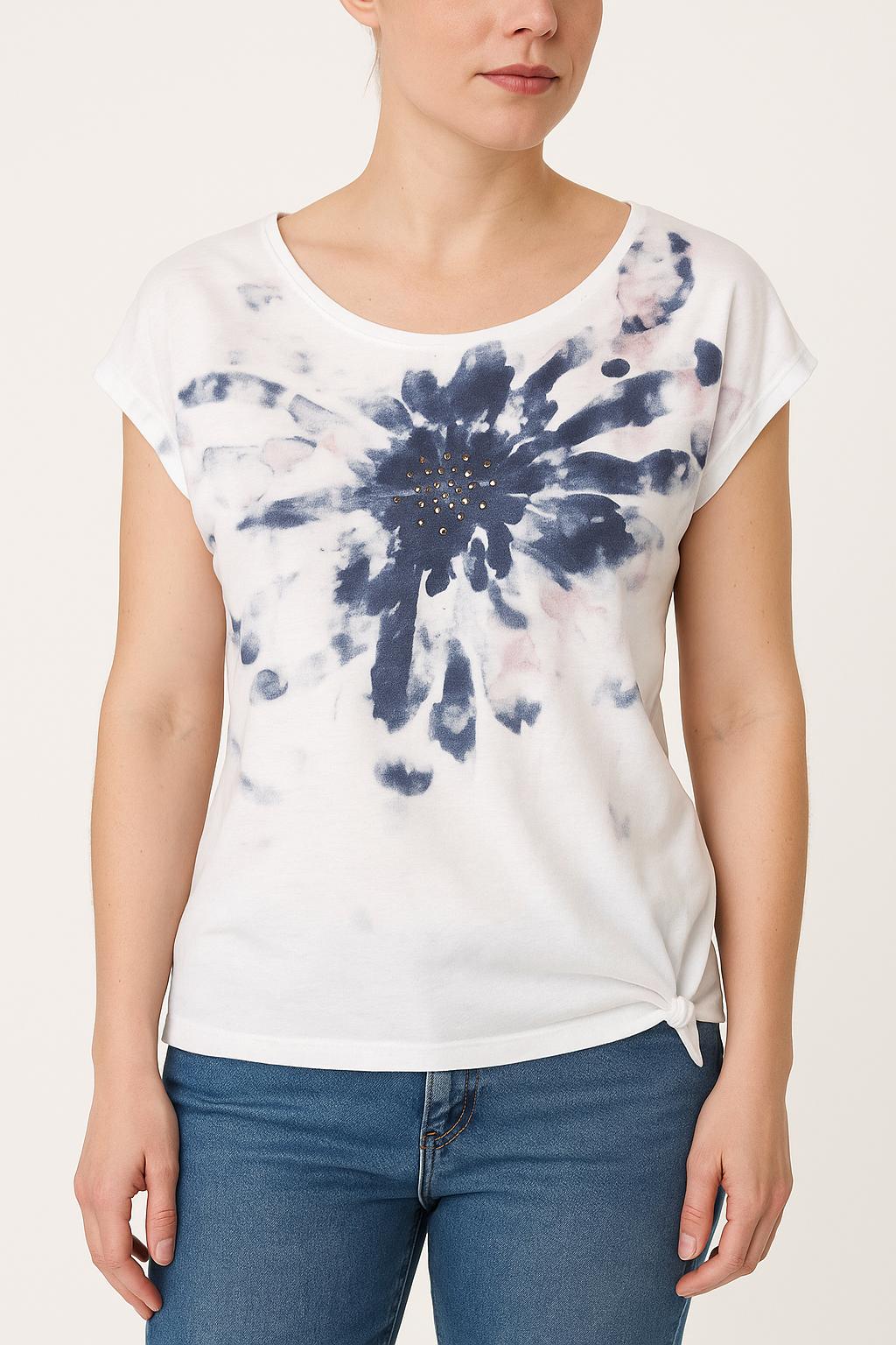 Tee-shirt Blanc et Bleu - Taille L/40 de la marque Caroll | PARAD52473 - Vendu par Paradigme - Image 1