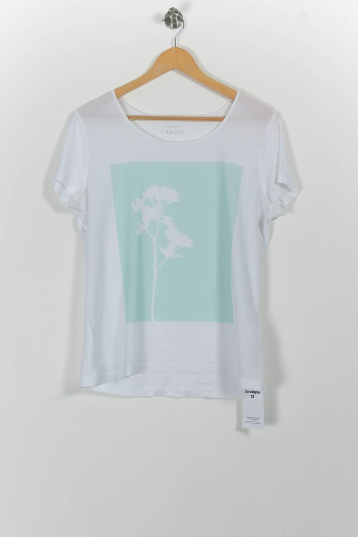 Tee-shirt Blanc et Vert clair - Taille XL/42 de la marque Caroll | PARAD52475 - Vendu par Paradigme - Image 2
