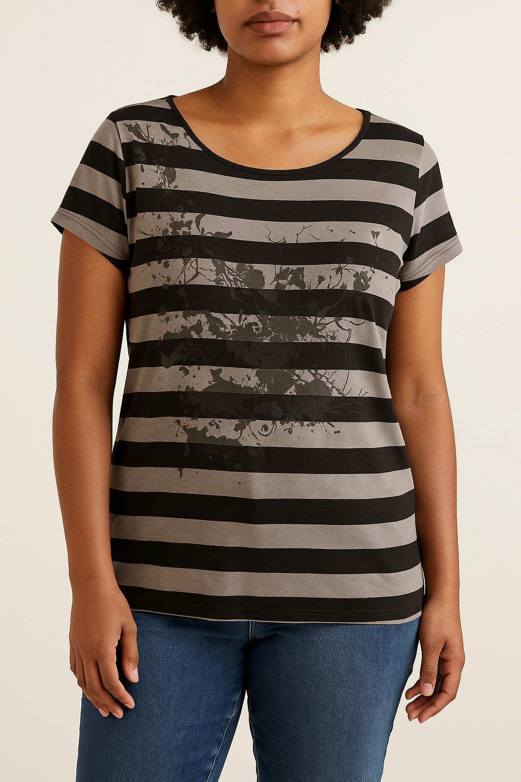 Tee-shirt Gris et Noir - Taille XL/42 de la marque Caroll | PARAD52477 - Vendu par Paradigme - Image 1