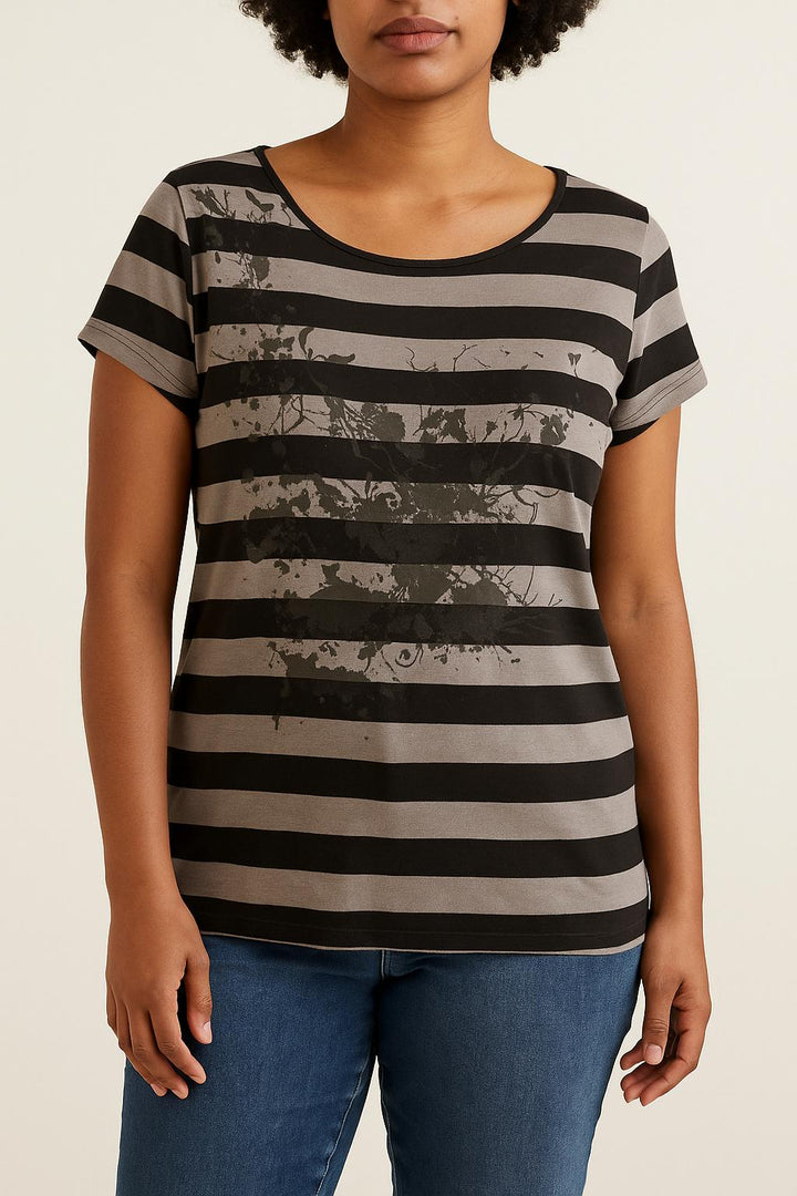 Tee-shirt Gris et Noir - Taille XL/42 de la marque Caroll | PARAD52477 - Vendu par Paradigme - Image 1