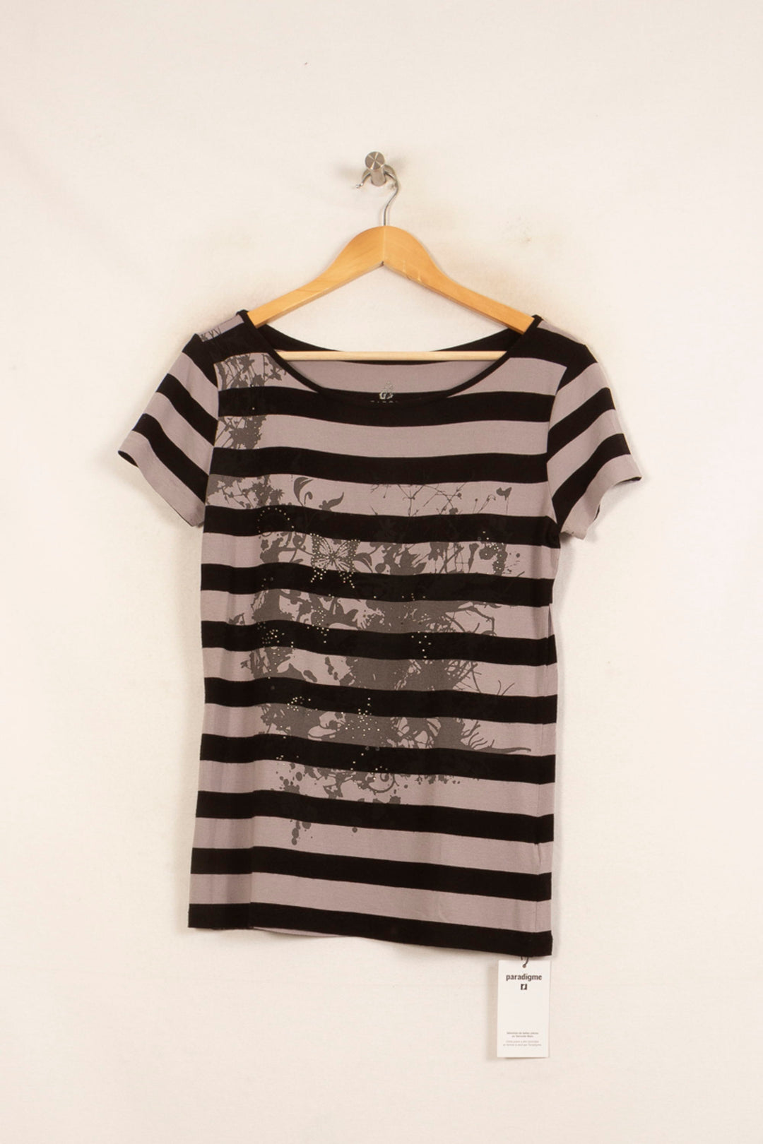 Tee-shirt Gris et Noir - Taille XL/42 de la marque Caroll | PARAD52477 - Vendu par Paradigme - Image 2