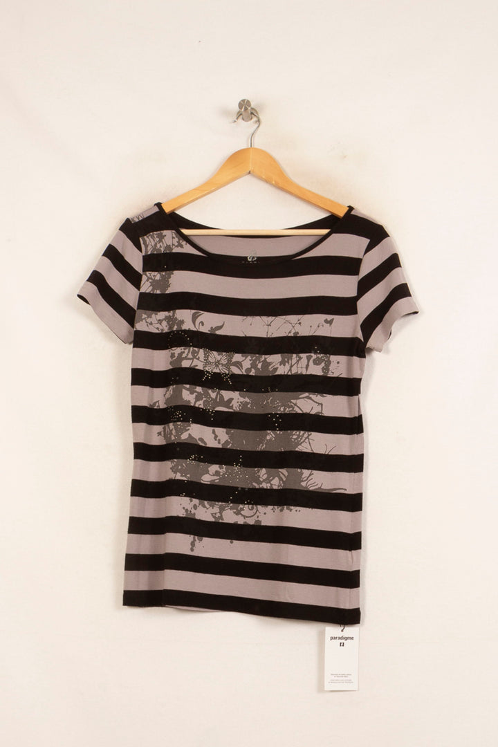 Tee-shirt Gris et Noir - Taille XL/42 de la marque Caroll | PARAD52477 - Vendu par Paradigme - Image 2