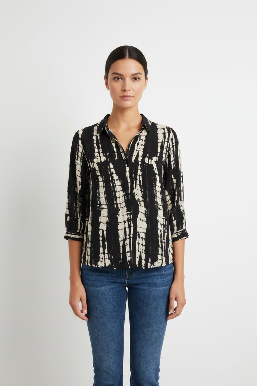 Blouse Noire et Blanche - Taille S/36