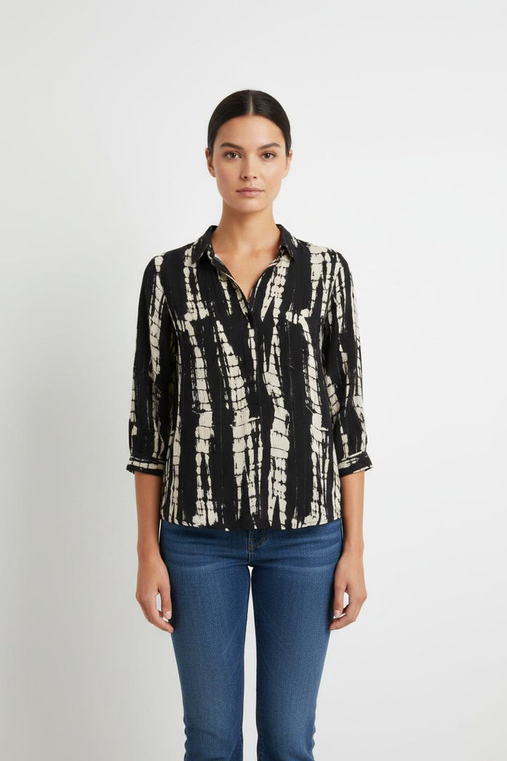 Blouse Noire et Blanche - Taille S/36