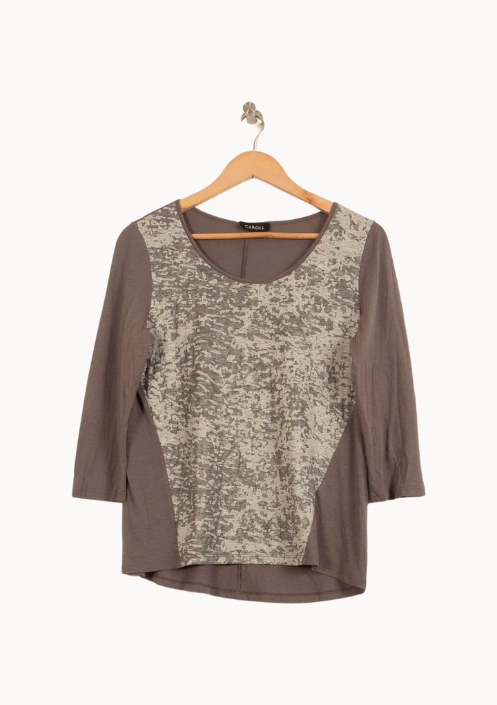 Tee-shirt Gris et Beige - Taille XL/42 de la marque Caroll | PARAD52493 - Vendu par Paradigme - Image 2