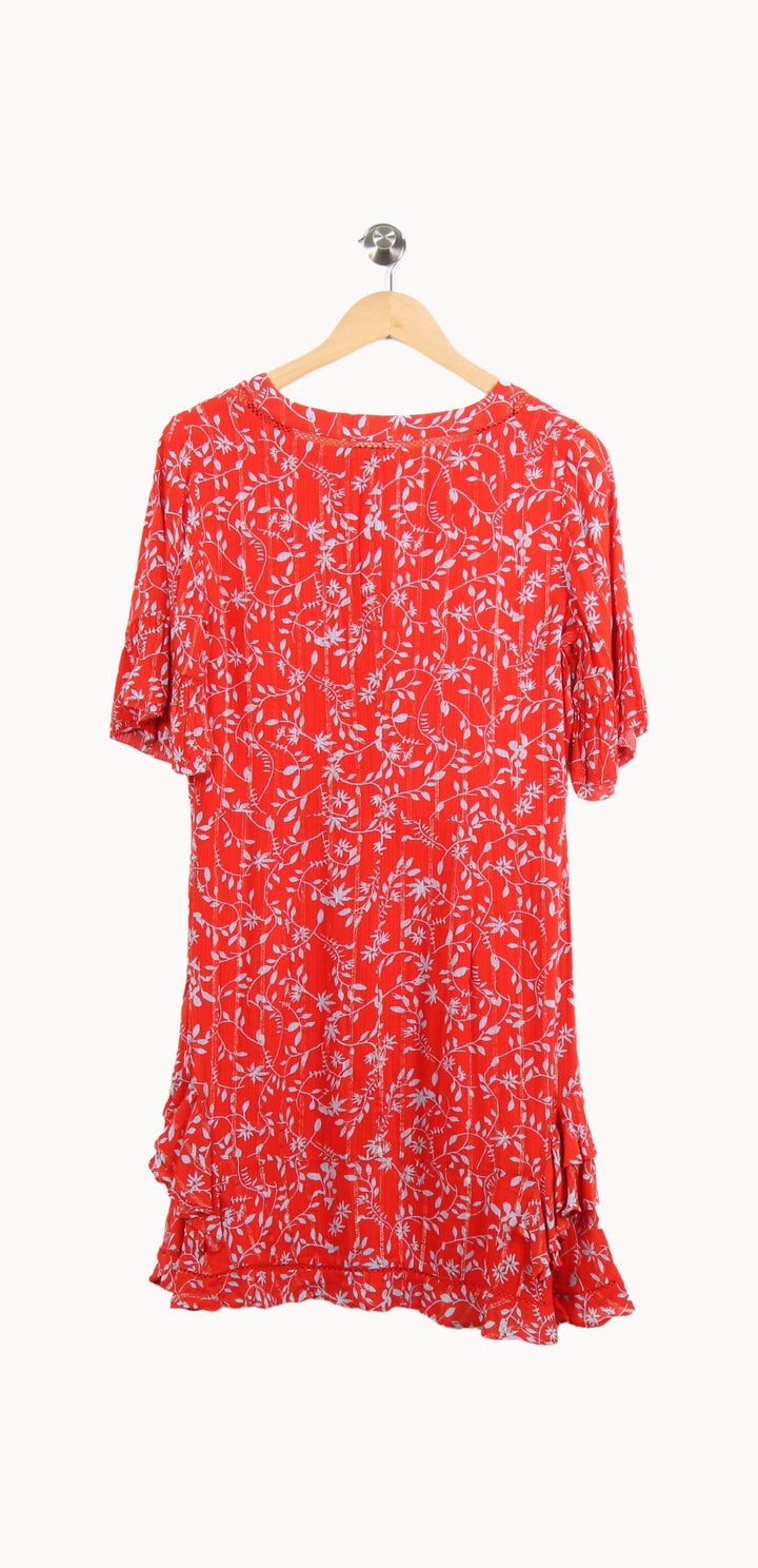 Robe Fleurie Rouge et Blanche - Taille M/38 de la marque Bérénice | PARAD52500 - Vendu par Paradigme - Image 4