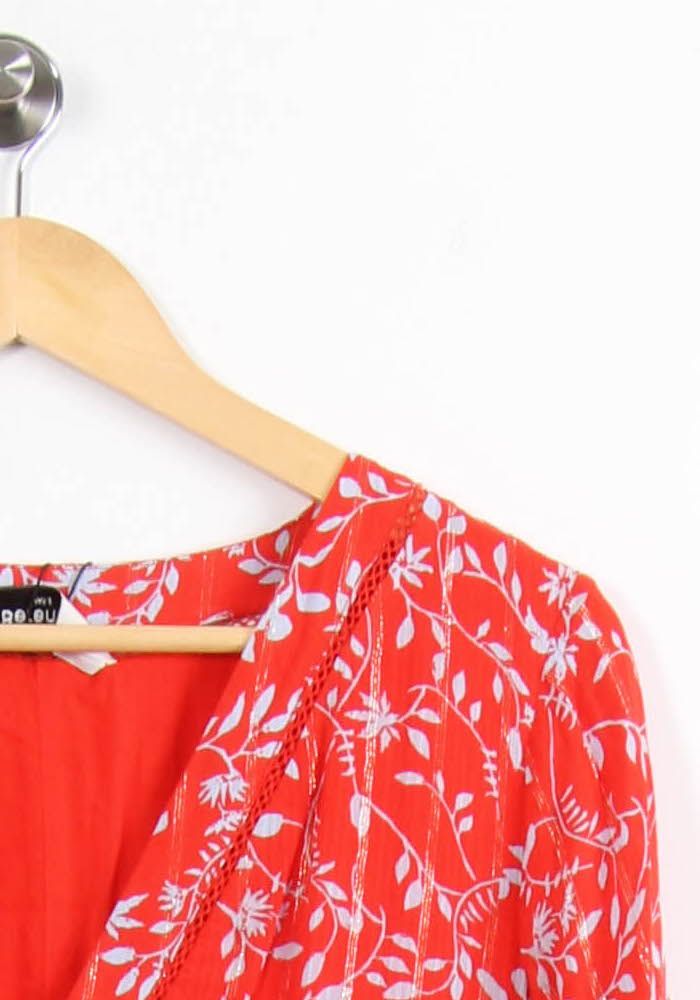 Robe Fleurie Rouge et Blanche - Taille M/38 de la marque Bérénice | PARAD52500 - Vendu par Paradigme - Image 3