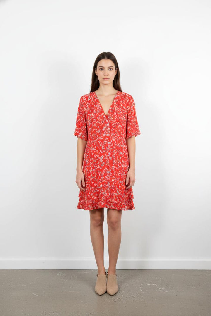 Robe Fleurie Rouge et Blanche - Taille M/38