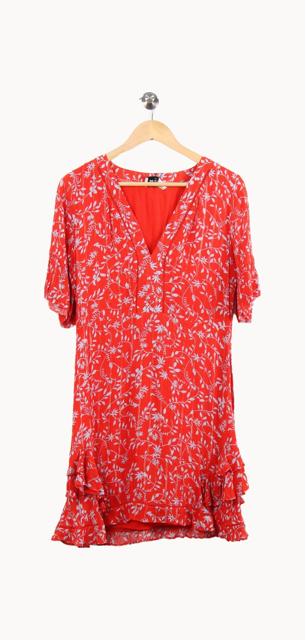 Robe Fleurie Rouge et Blanche - Taille M/38 de la marque Bérénice | PARAD52500 - Vendu par Paradigme - Image 2