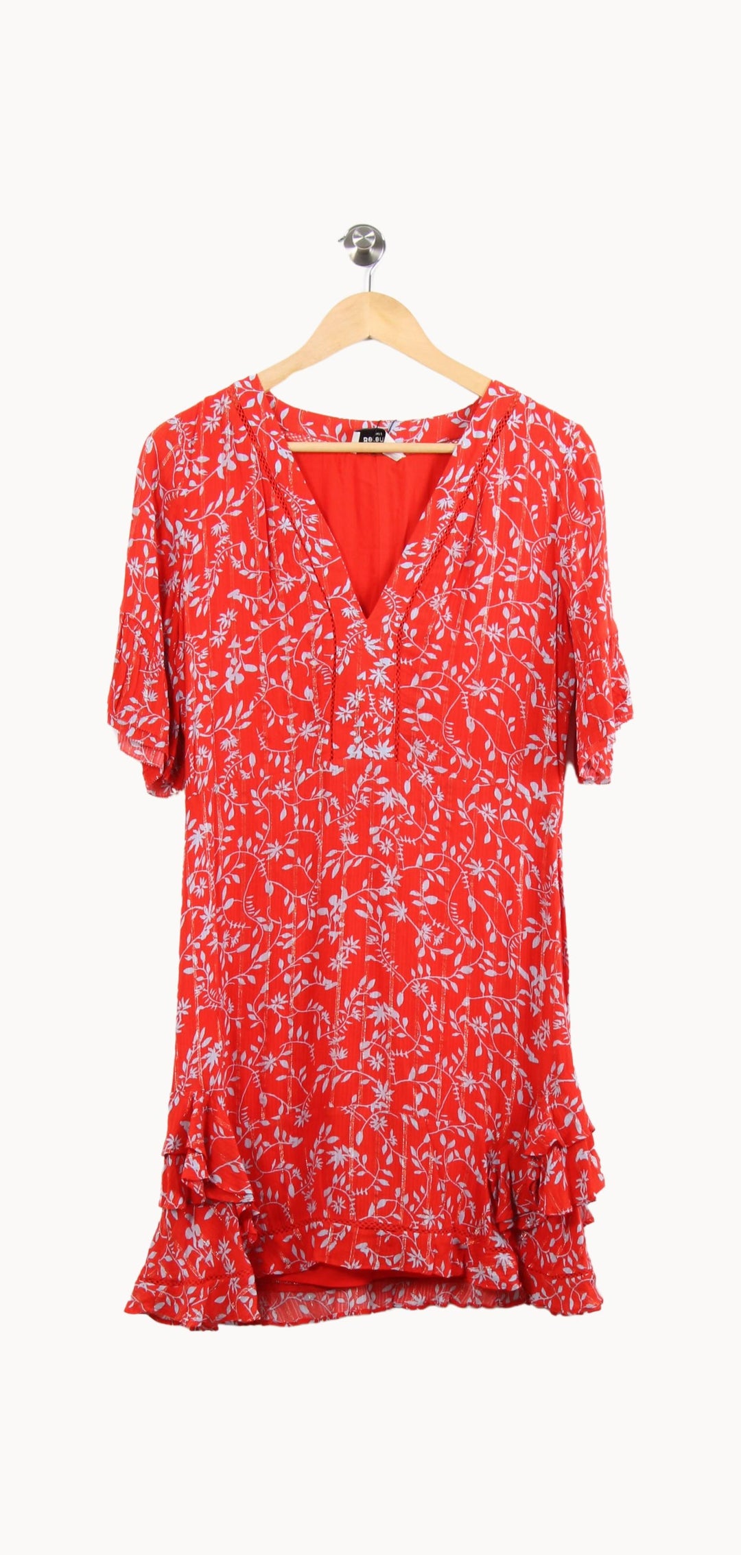 Robe Fleurie Rouge et Blanche - Taille M/38 de la marque Bérénice | PARAD52500 - Vendu par Paradigme - Image 2