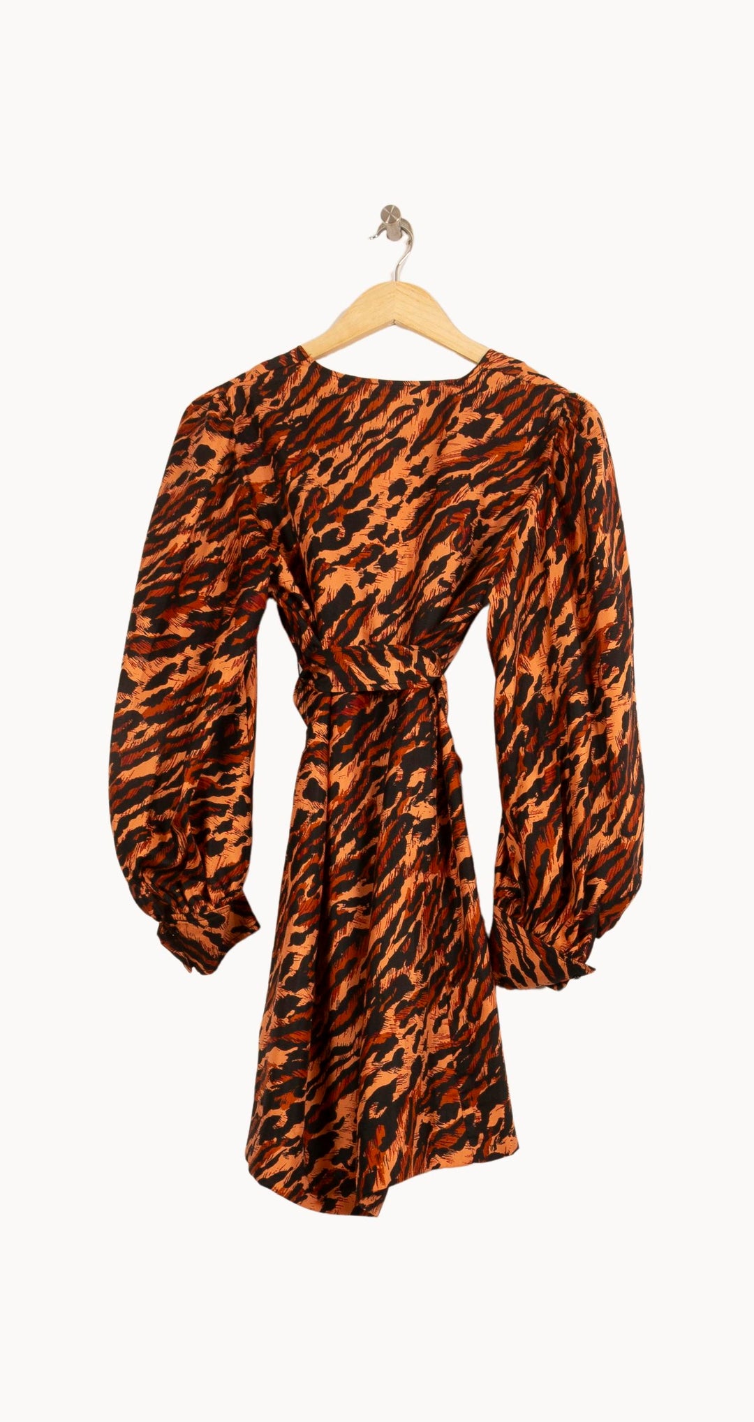 Robe portefeuille orange et noire - Taille L/40 de la marque Sandro | PARAD52507 - Vendu par Paradigme - Image 4