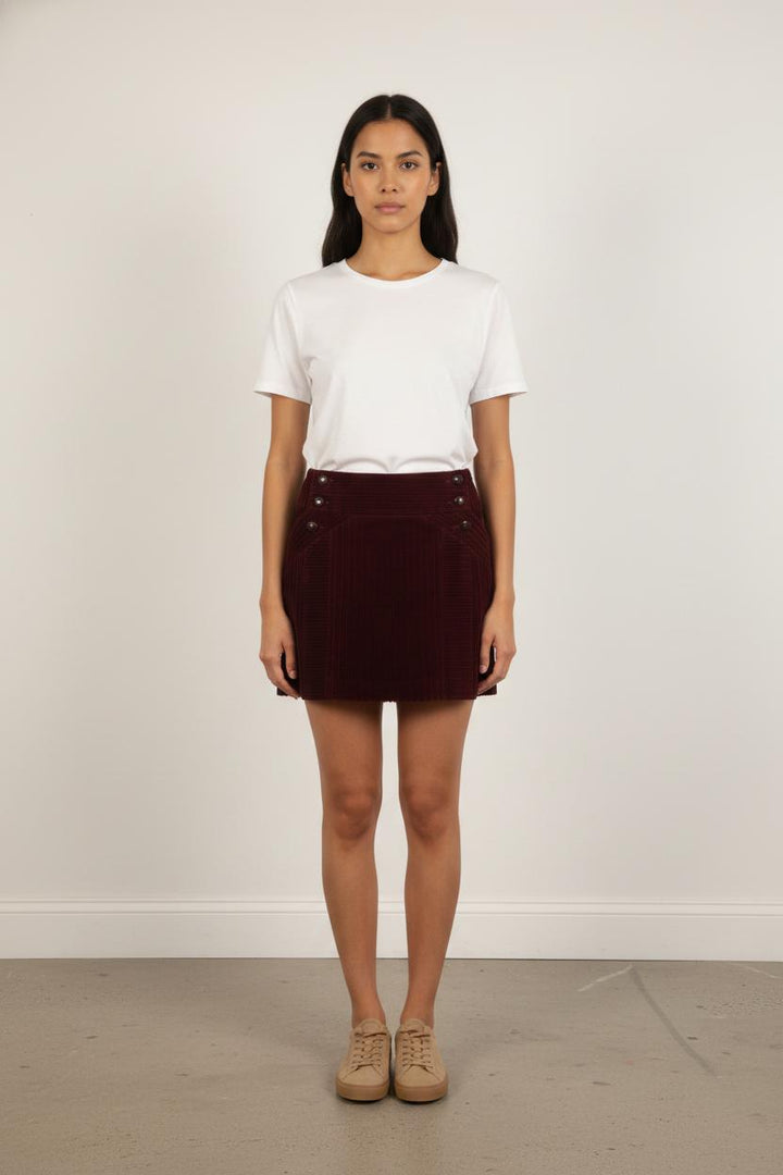 Jupe Courte Bordeaux - Taille M/38