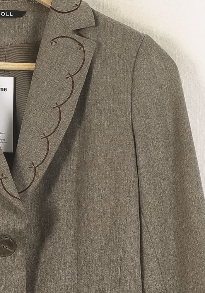 Blazer Marron - Taille L/40 de la marque Caroll | PARAD52537 - Vendu par Paradigme - Image 3