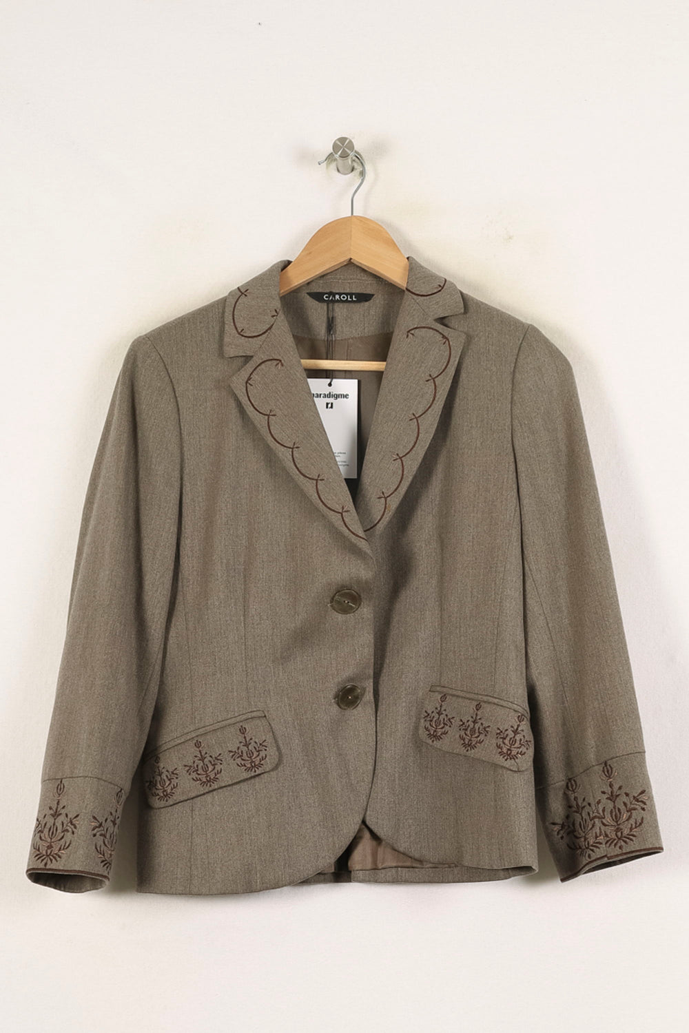 Blazer Marron - Taille L/40 de la marque Caroll | PARAD52537 - Vendu par Paradigme - Image 2