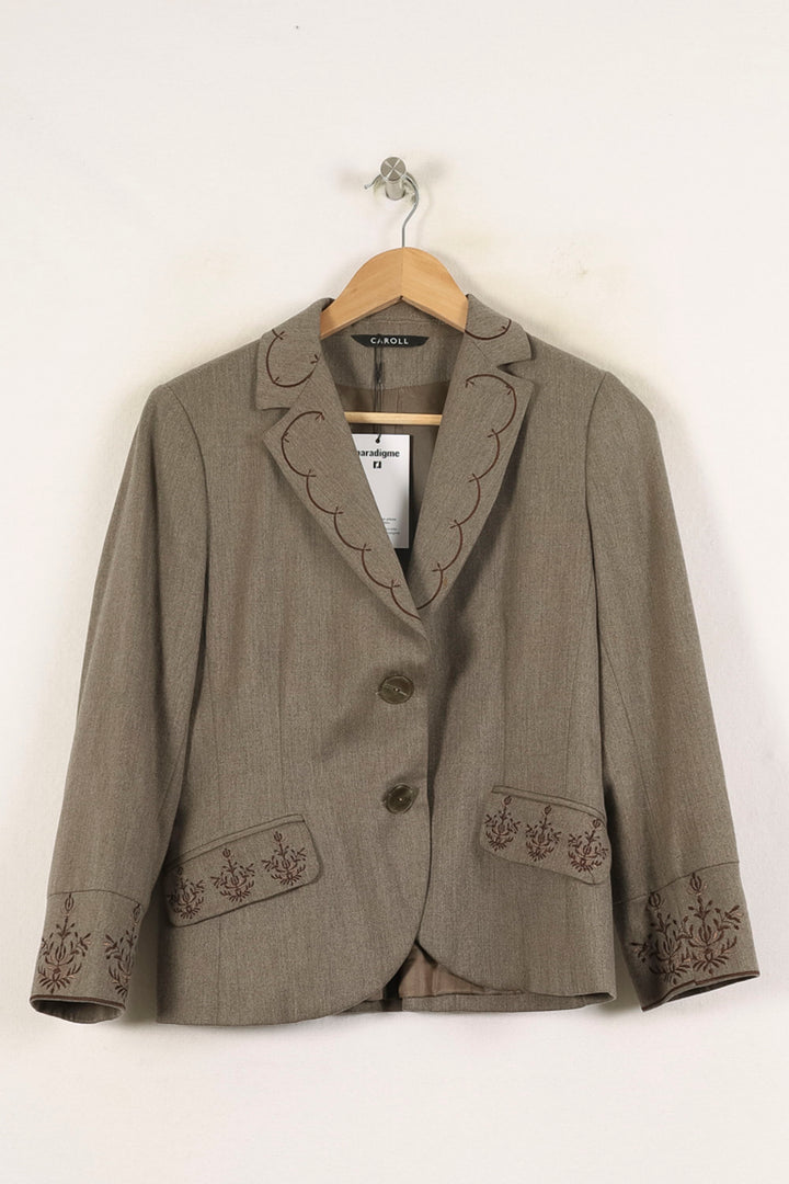 Blazer Marron - Taille L/40 de la marque Caroll | PARAD52537 - Vendu par Paradigme - Image 2