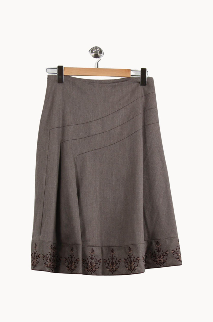 Jupe Mi Longue Marron - Taille L/40 de la marque Caroll | PARAD52538 - Vendu par Paradigme - Image 4