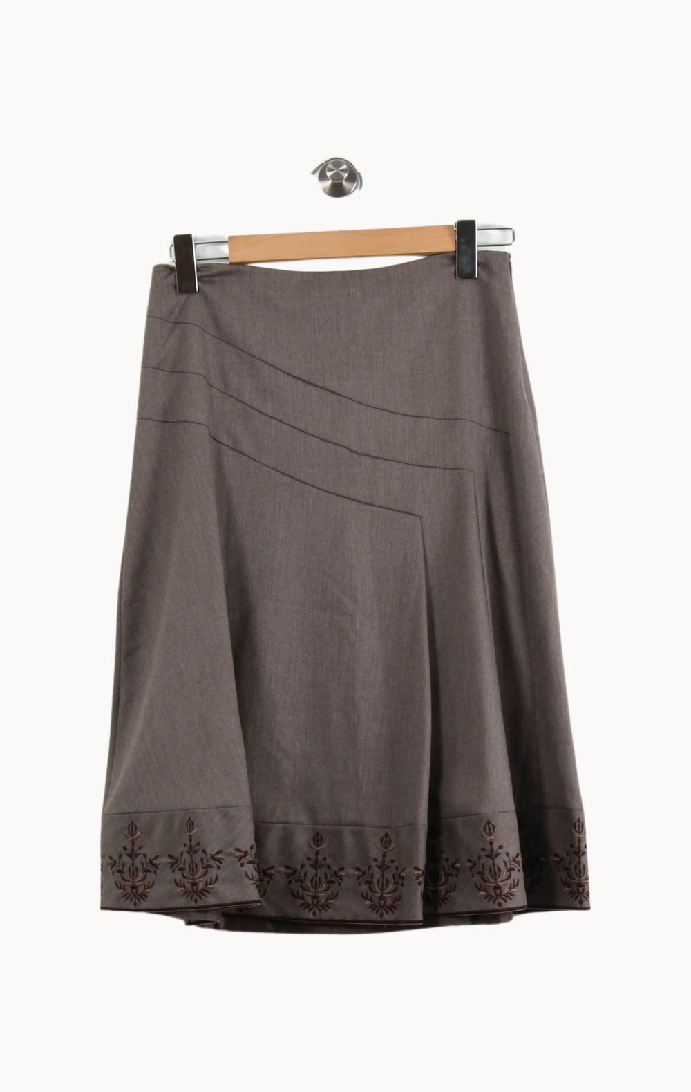 Jupe Mi Longue Marron - Taille L/40 de la marque Caroll | PARAD52538 - Vendu par Paradigme - Image 2