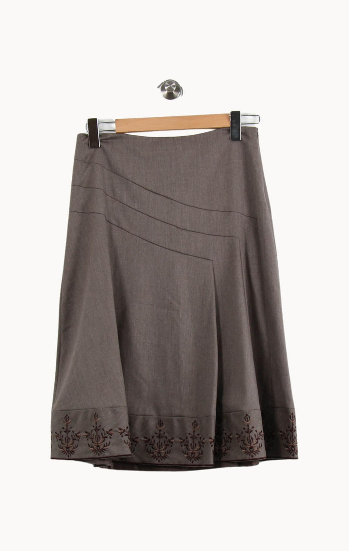 Jupe Mi Longue Marron - Taille L/40 de la marque Caroll | PARAD52538 - Vendu par Paradigme - Image 2