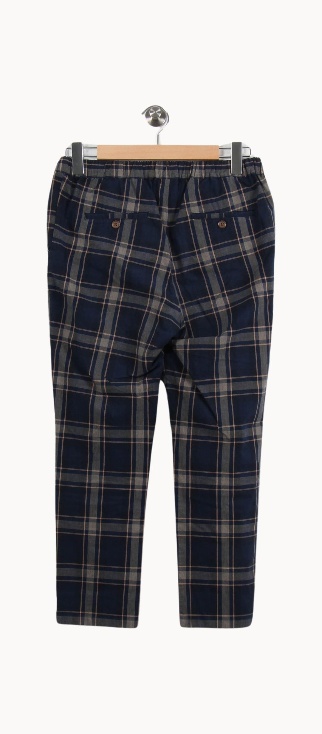 Pantalon À Carreaux Bleu et Beige - Taille M/38 de la marque Karl Marc John | PARAD52548 - Vendu par Paradigme - Image 4