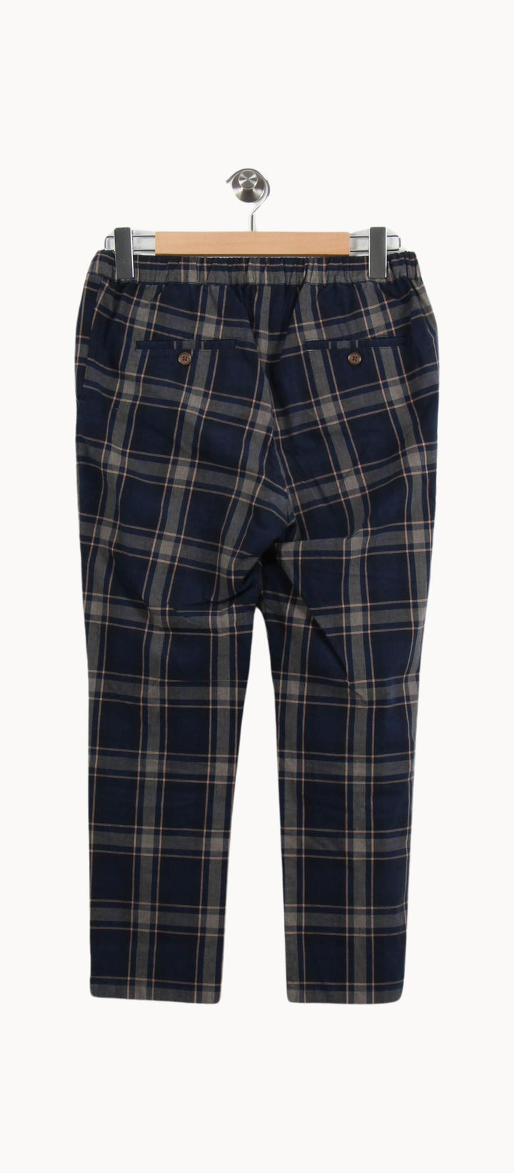 Pantalon À Carreaux Bleu et Beige - Taille M/38 de la marque Karl Marc John | PARAD52548 - Vendu par Paradigme - Image 4
