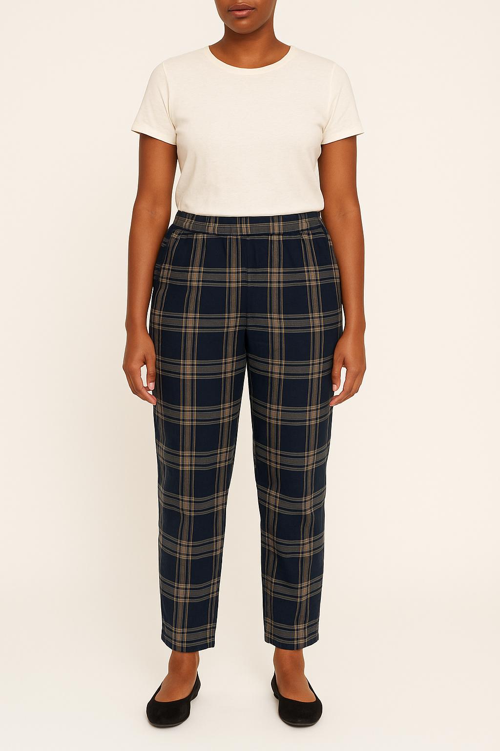 Pantalon À Carreaux Bleu et Beige - Taille M/38 de la marque Karl Marc John | PARAD52548 - Vendu par Paradigme - Image 1