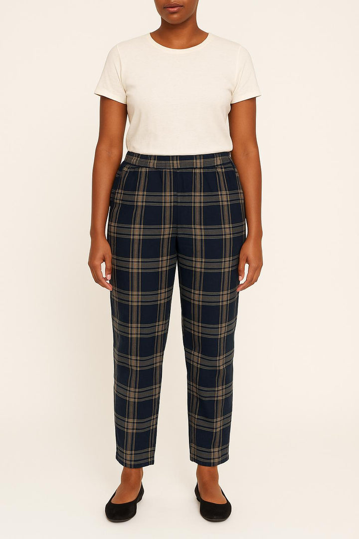 Pantalon À Carreaux Bleu et Beige - Taille M/38 de la marque Karl Marc John | PARAD52548 - Vendu par Paradigme - Image 1