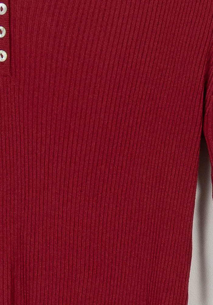 Pull Bordeaux - Taille XL/42 de la marque Caroll | PARAD52553 - Vendu par Paradigme - Image 3