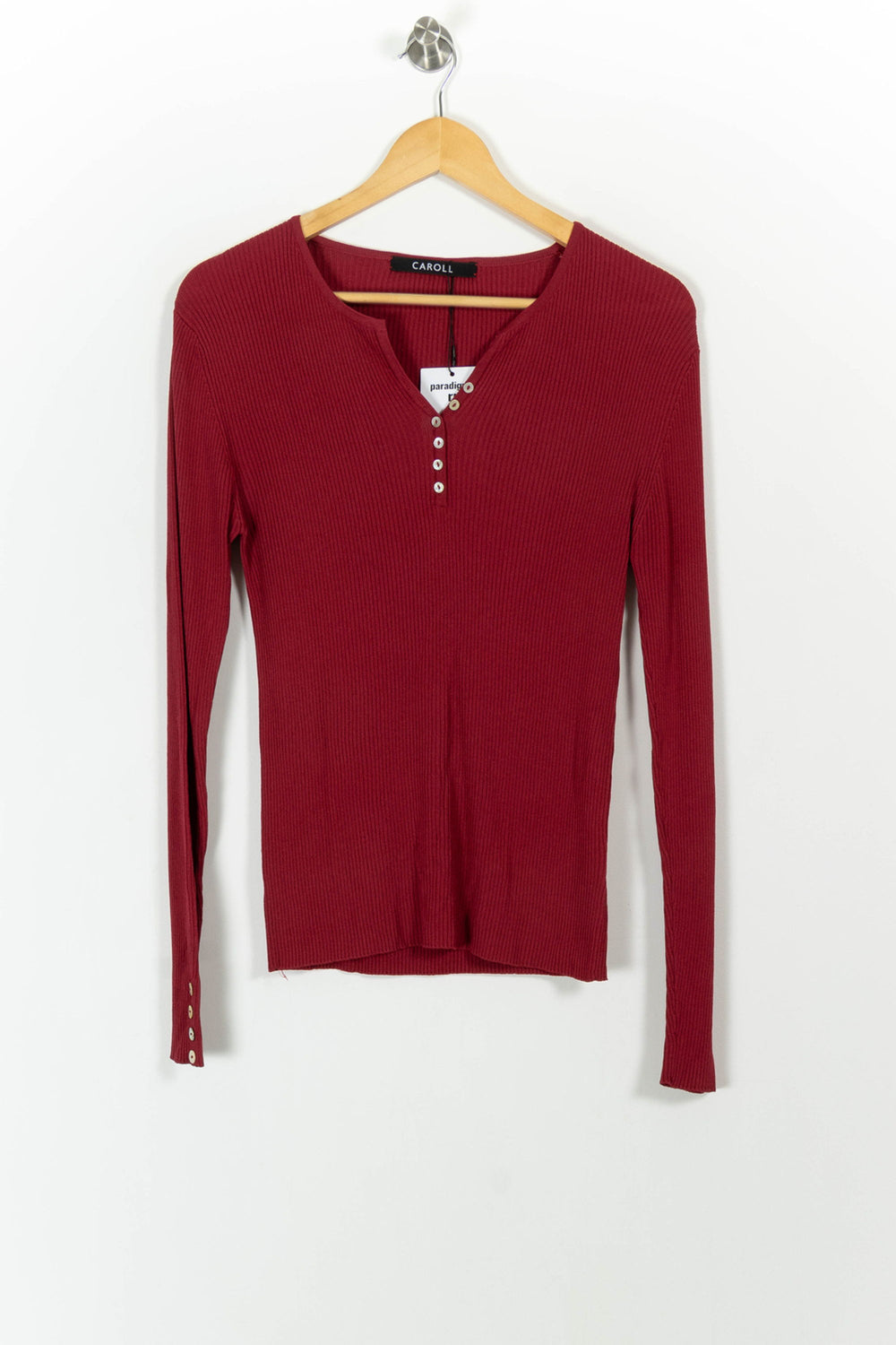 Pull Bordeaux - Taille XL/42 de la marque Caroll | PARAD52553 - Vendu par Paradigme - Image 2