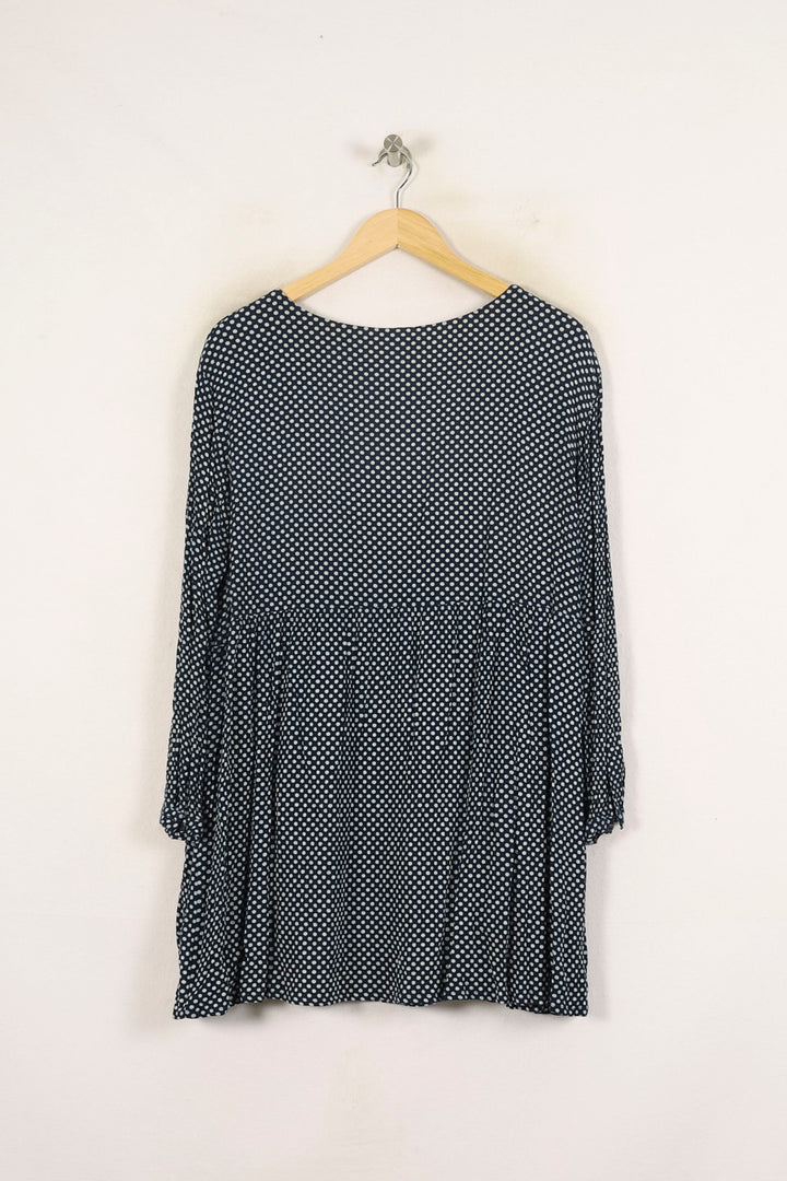 Robe Mi-Longue Bleu à Pois Blancs - Taille S/36 de la marque American Vintage | PARAD52557 - Vendu par Paradigme - Image 4