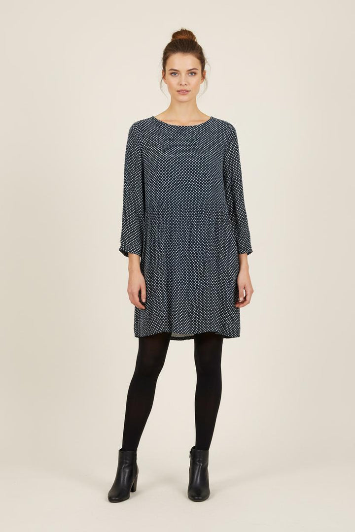 Robe Mi-Longue Bleu à Pois Blancs - Taille S/36 de la marque American Vintage | PARAD52557 - Vendu par Paradigme - Image 1