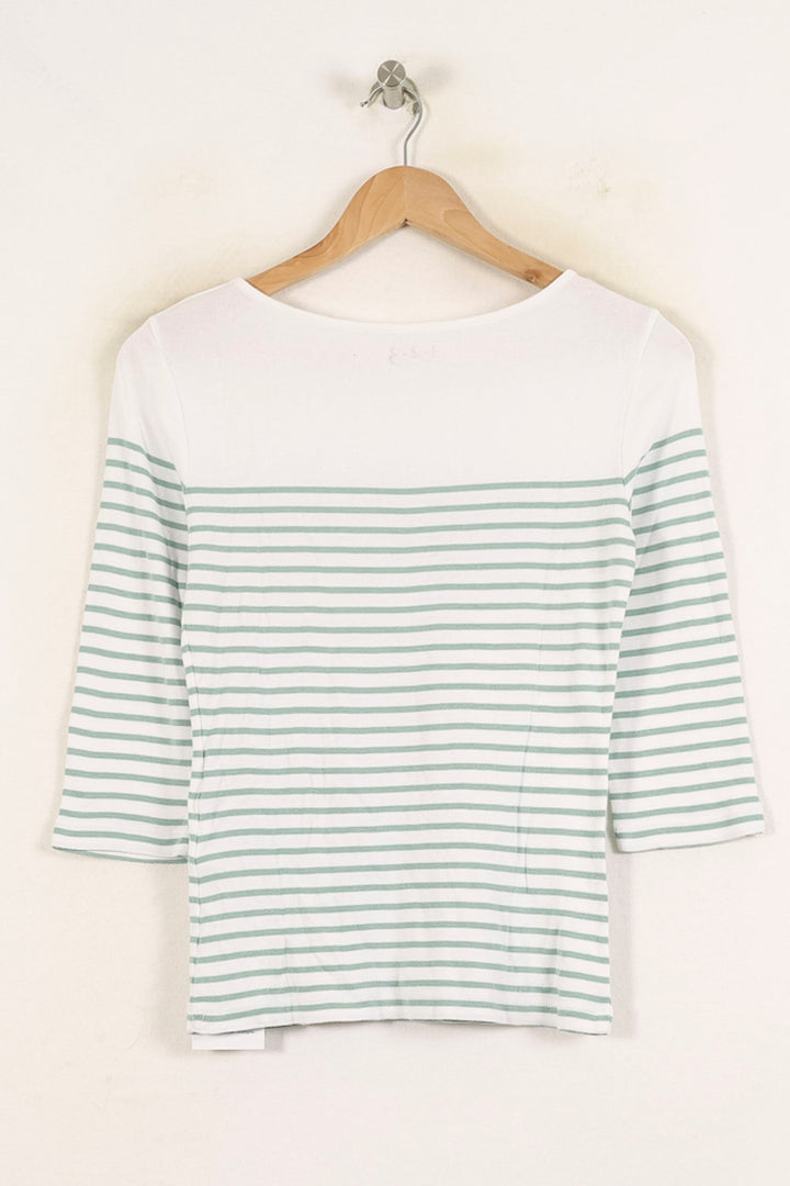 Marinière Blanche et Verte - Taille S/36 de la marque Maison 123 | PARAD52563 - Vendu par Paradigme - Image 4