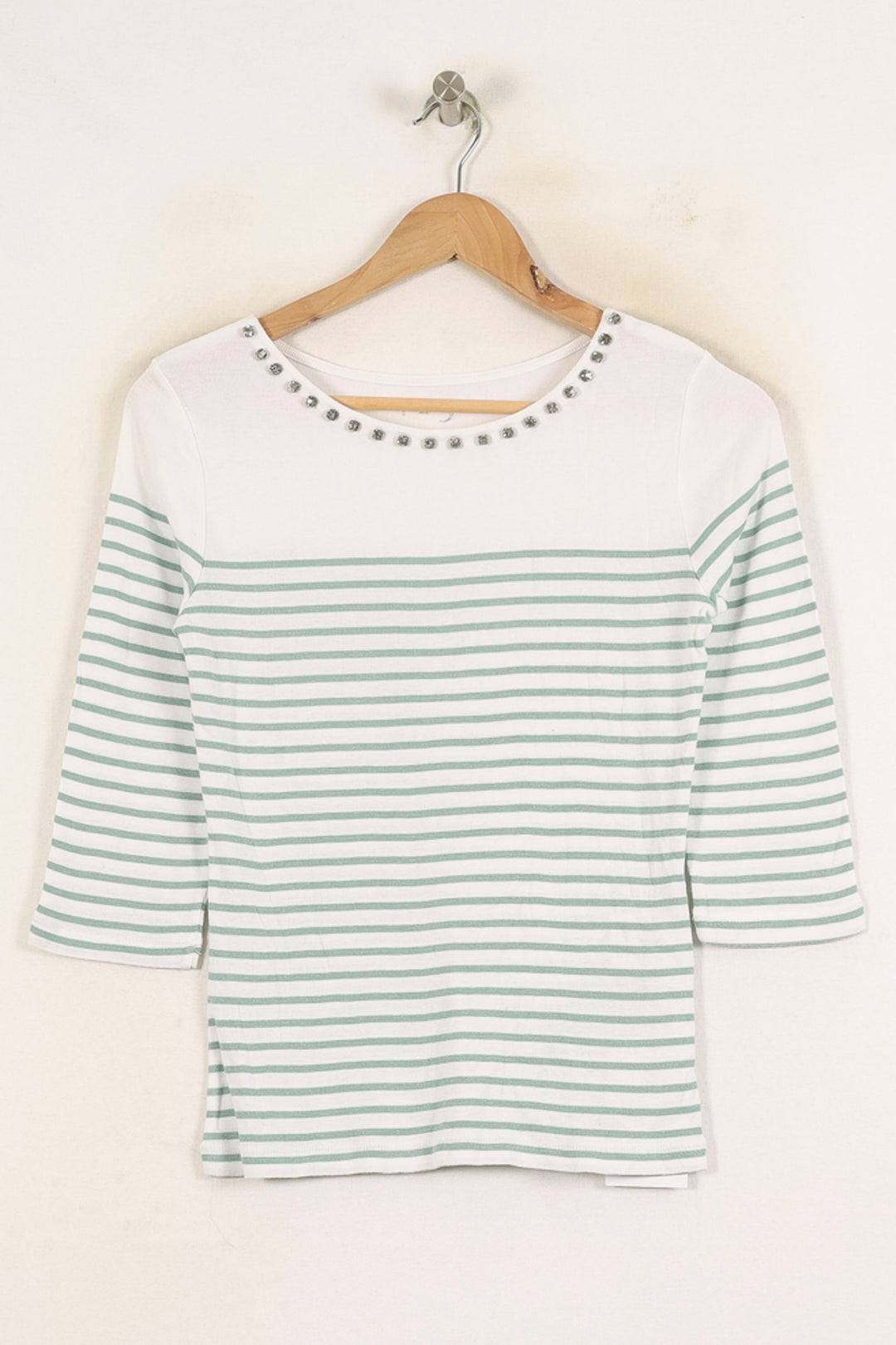 Marinière Blanche et Verte - Taille S/36 de la marque Maison 123 | PARAD52563 - Vendu par Paradigme - Image 2