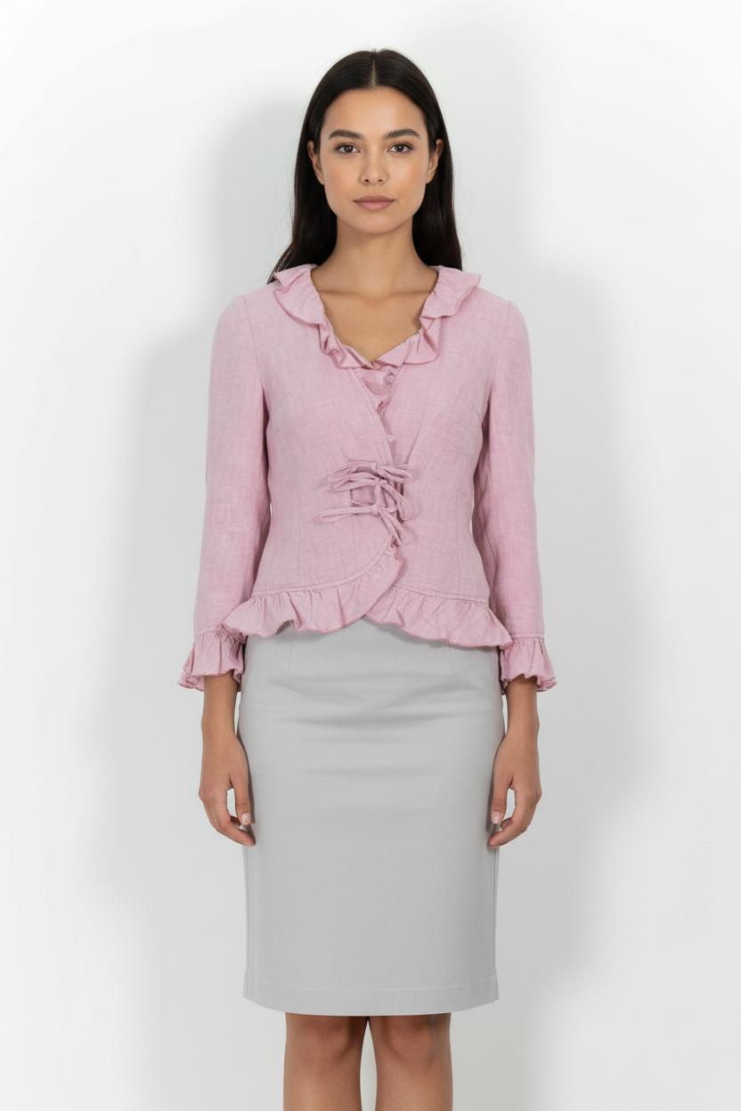 Veste Volantée Rose - Taille S/36 de la marque Maison 123 | PARAD52565 - Vendu par Paradigme - Image 1