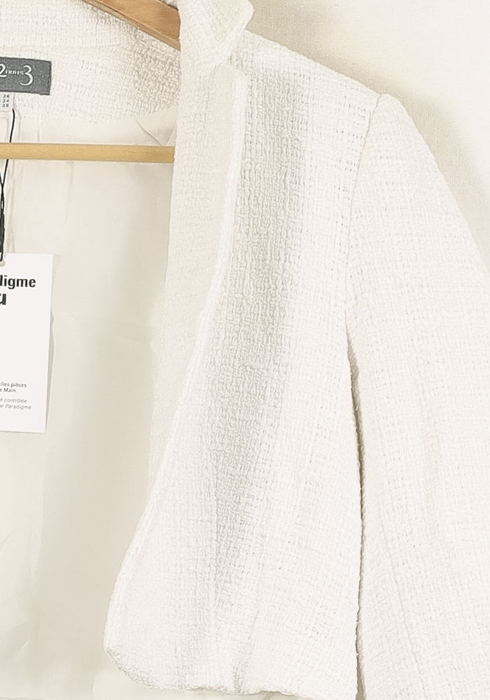 Veste Courte Blanche - Taille S/36 de la marque Maison 123 | PARAD52568 - Vendu par Paradigme - Image 3