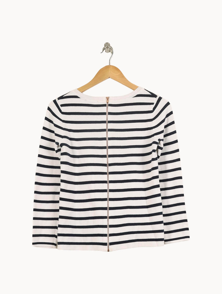 Marinière Blanche et Noire - Taille S/36 de la marque Maison 123 | PARAD52569 - Vendu par Paradigme - Image 4
