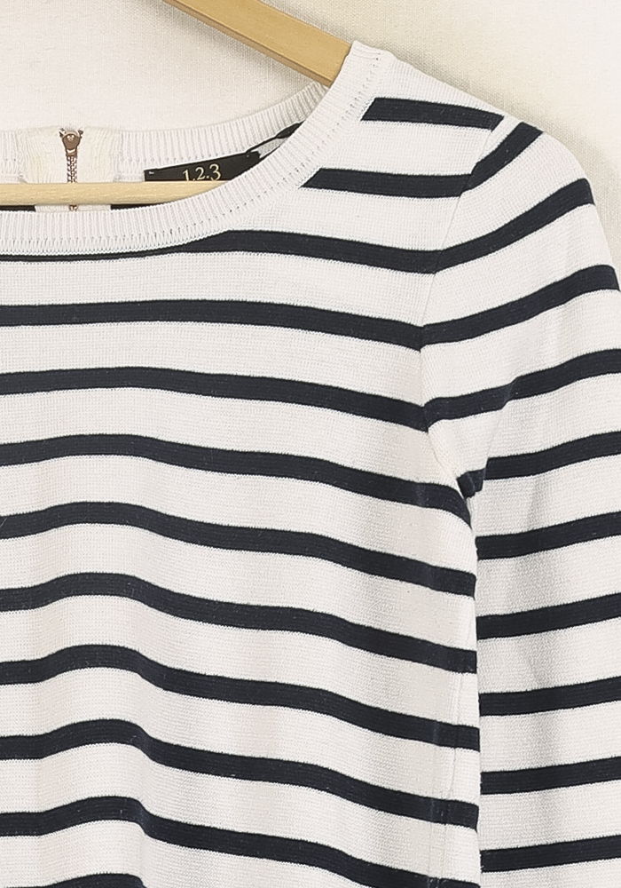 Marinière Blanche et Noire - Taille S/36 de la marque Maison 123 | PARAD52569 - Vendu par Paradigme - Image 3