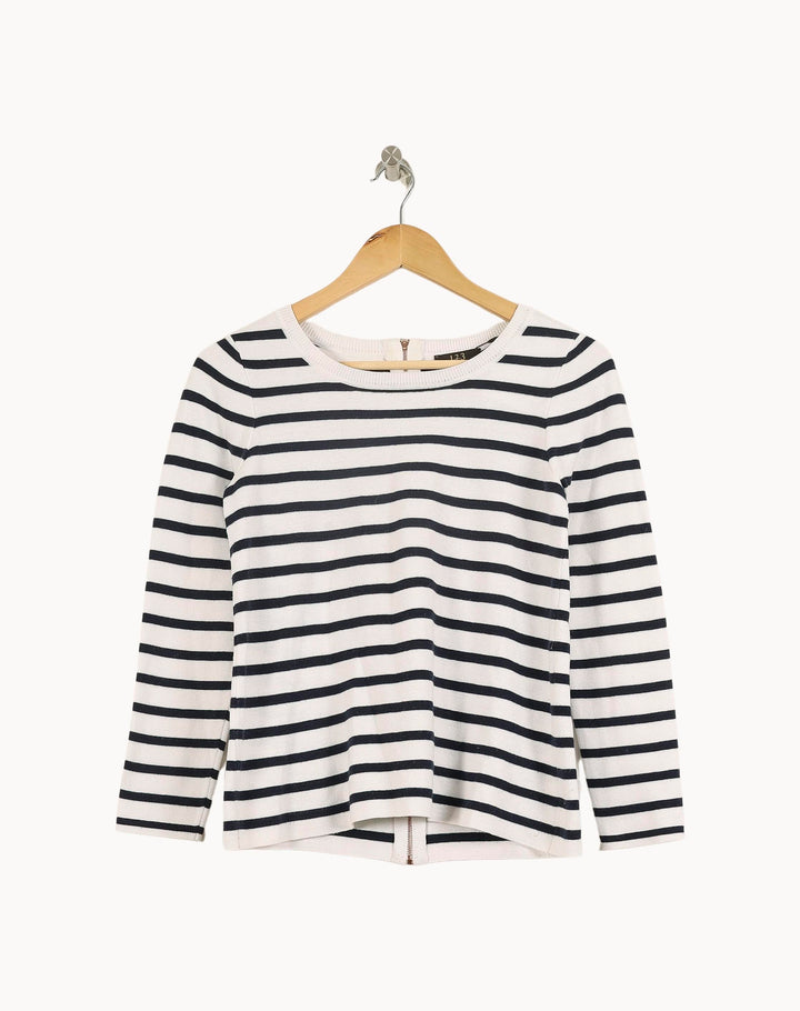 Marinière Blanche et Noire - Taille S/36 de la marque Maison 123 | PARAD52569 - Vendu par Paradigme - Image 2