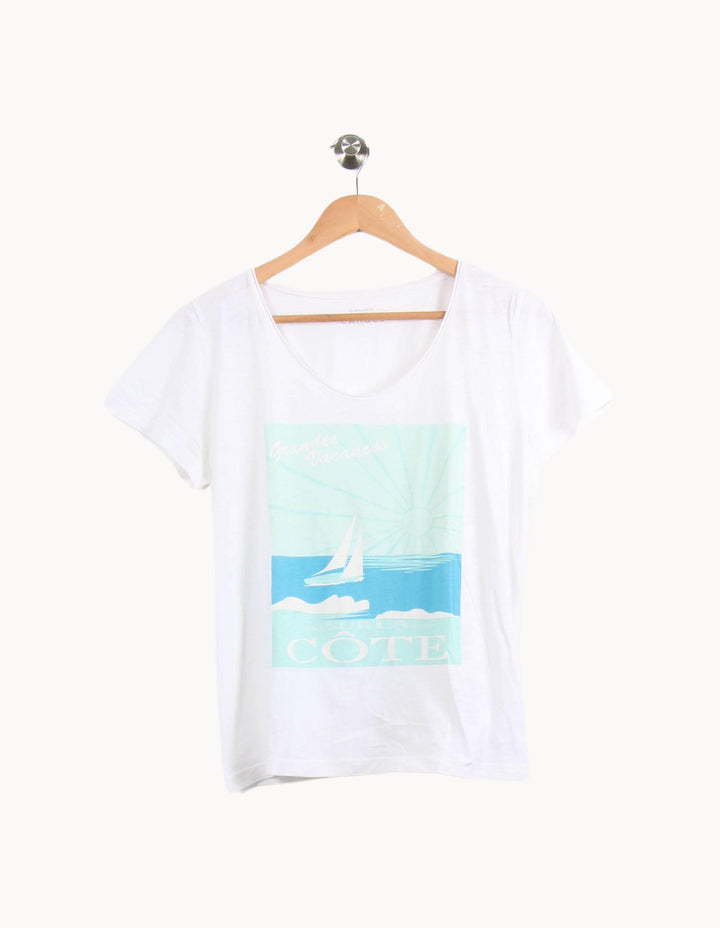 Tee-shirt Blanc - Taille XL/42 de la marque Caroll | PARAD52571 - Vendu par Paradigme - Image 2
