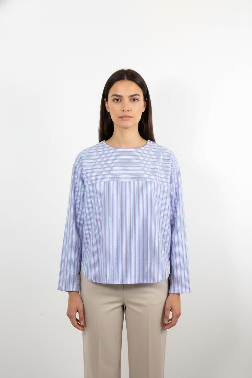 Chemise Rayée Bleue et Blanche - Taille S/36
