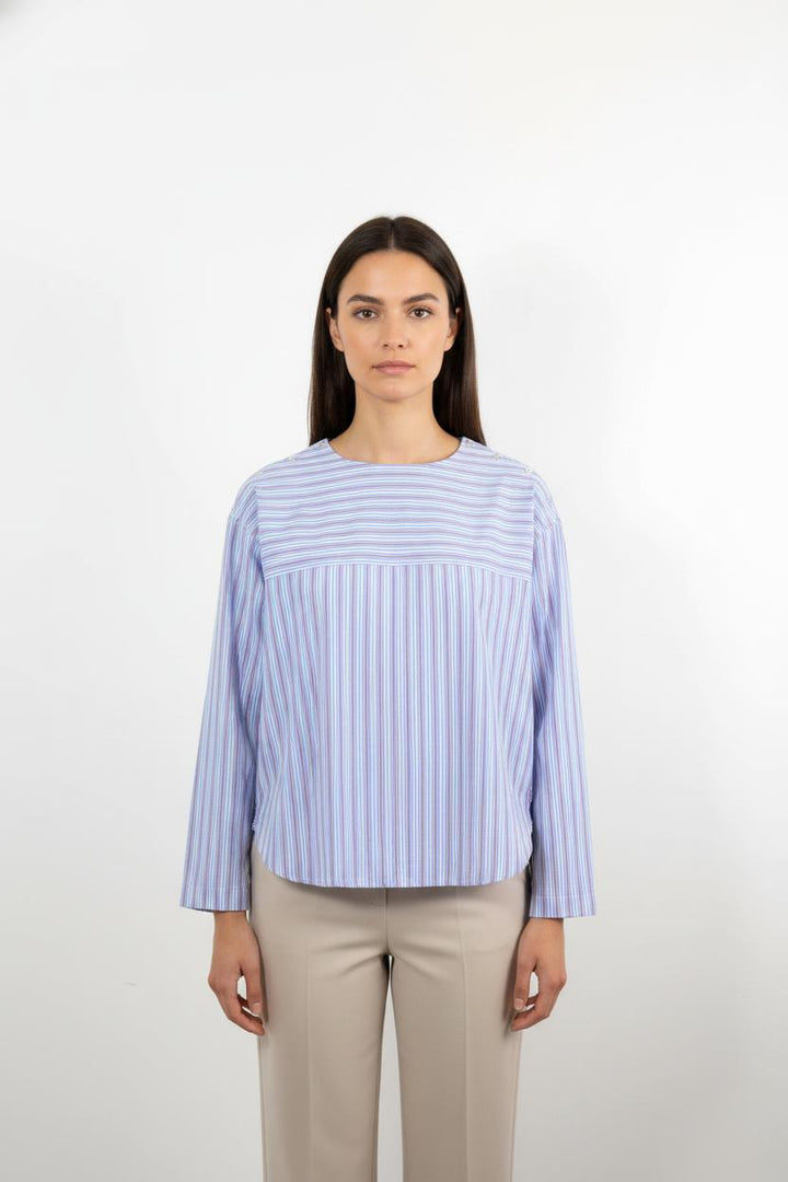 Chemise Rayée Bleue et Blanche - Taille S/36