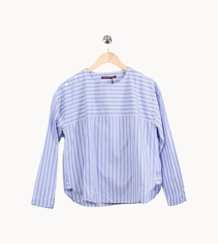 Chemise Rayée Bleue et Blanche - Taille S/36 de la marque Comptoir des Cotonniers | PARAD52610 - Vendu par Paradigme - Image 2