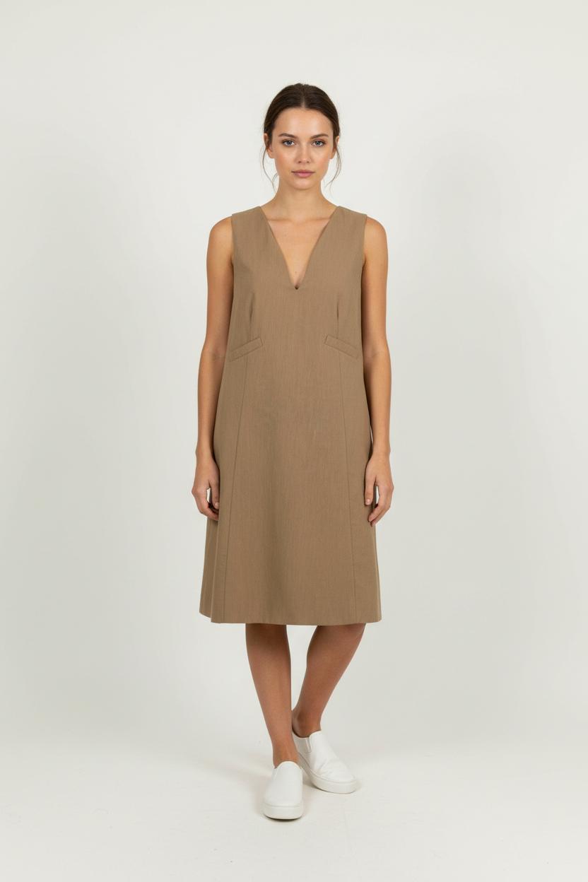 Robe Sans Manches Marron - Taille XL/42 de la marque Tara Jarmon | PARAD52657 - Vendu par Paradigme - Image 1