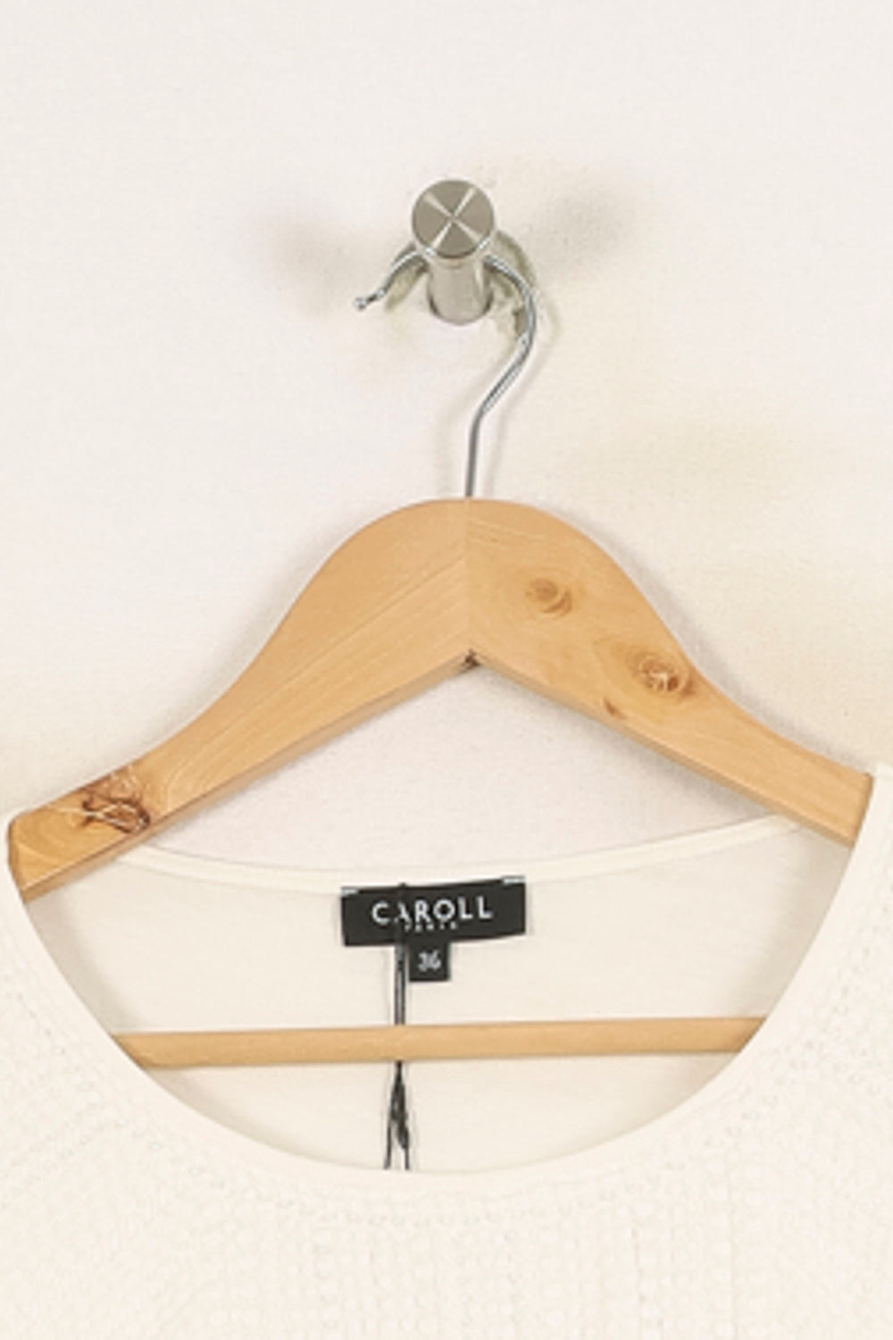 Tee-shirt Blanc - Taille S/36 de la marque Caroll | PARAD52668 - Vendu par Paradigme - Image 2