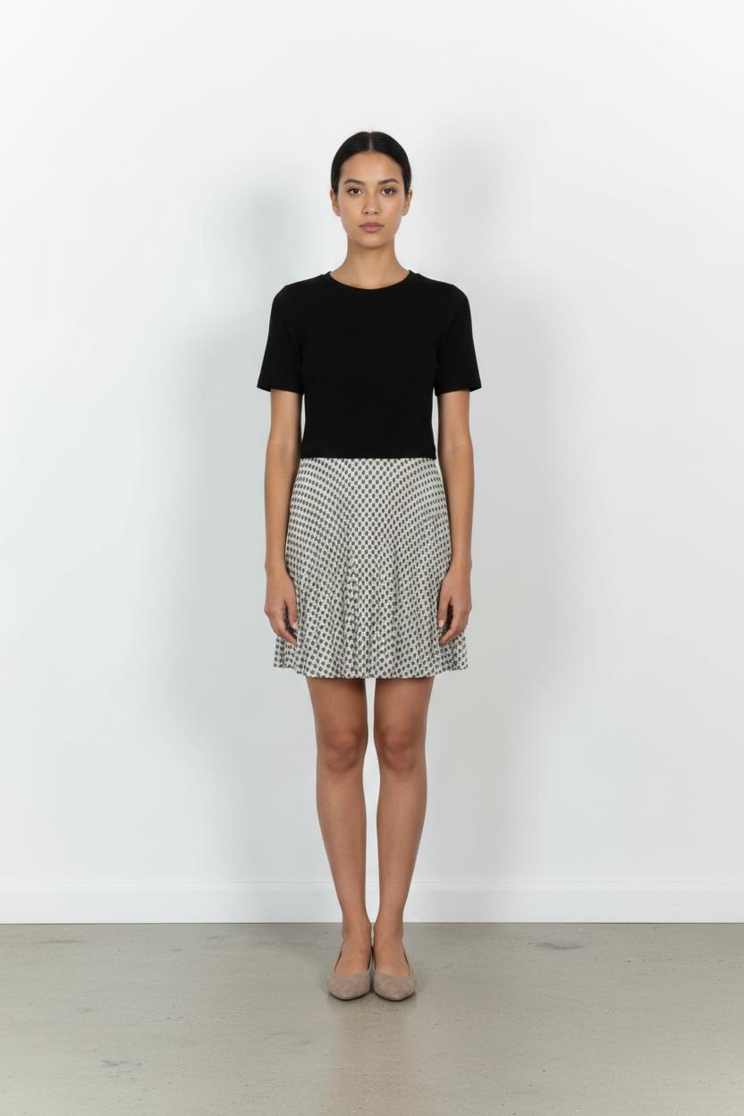 Robe Midi Noire et Blanche - Taille M/38 de la marque Claudie Pierlot | PARAD52678 - Vendu par Paradigme - Image 1