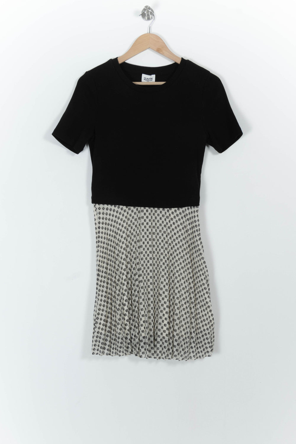 Robe Midi Noire et Blanche - Taille M/38 de la marque Claudie Pierlot | PARAD52678 - Vendu par Paradigme - Image 2