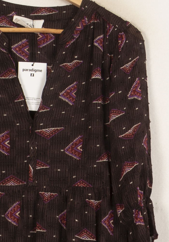 Robe Longue Violette et Marron - Taille S/36 de la marque ba&sh | PARAD52682 - Vendu par Paradigme - Image 3